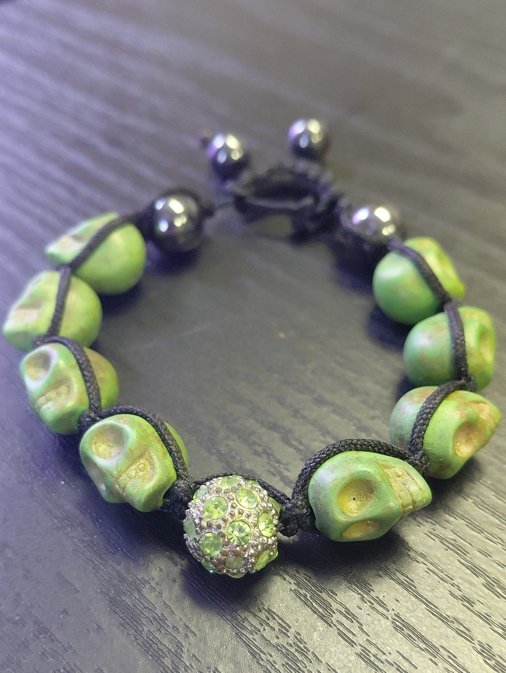 Stone Smile Skull Beaded Bracelet